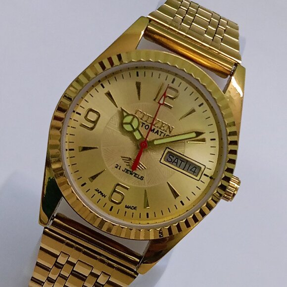 Seiko Other - Vintage CITIZEN Automatic 21-J Day & Date Japanese Men's Black Dial Wristwatch
